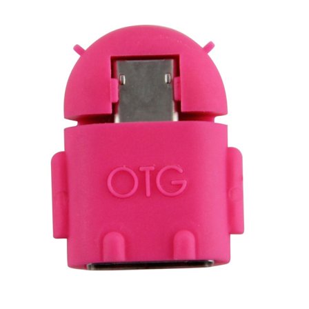OTG sovitin - USB Micro USB Adapter On-The-Go - Vaaleanpunainen