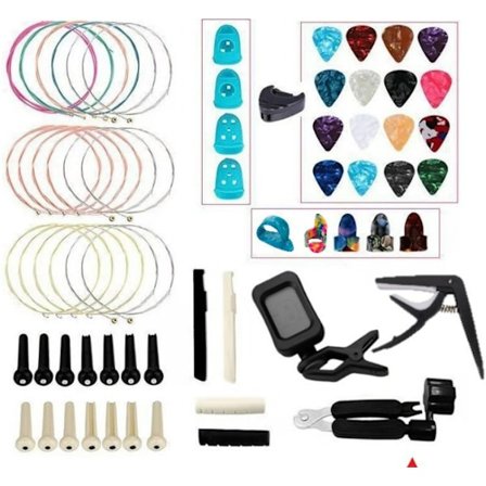 Gitarrtillbehör set sträng finger set gitarr plektrum sträng