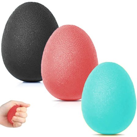 Krossboll Eggformede Grepsballer Håndtrener Eggformet Håndtreningsball Egg Den Beste Treneren, (Svart+Rød+Grønn)