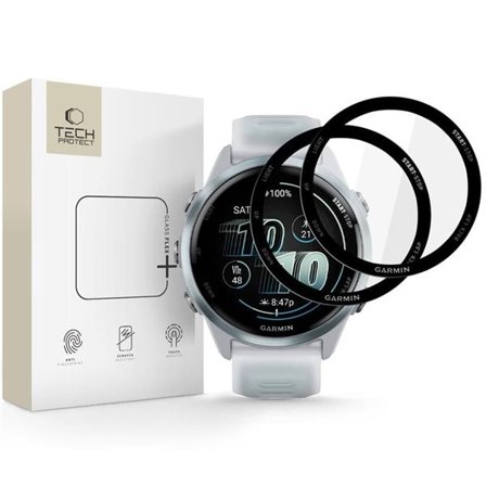 Tech-Protect Glass Flex+ -hybridilasi 2-pack for Garmin Forerunner 570 42mm - Musta