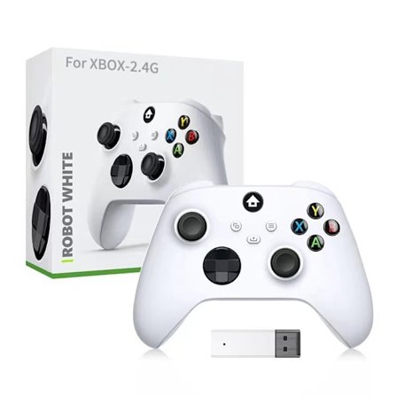Hvit 2.4G Trådløs Spillkontroller for Xbox One Series X/S med 2.4G Mottakeradapter Gamepad for Windows PC Joysticks