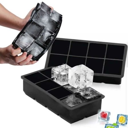 2 -Pack -silikonijäämuoto - 8 suurta jääkuutiota