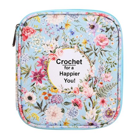 Taske til opbevaring af hæklenåle, hæklenålsetui med lynlås, netlomme og holdere