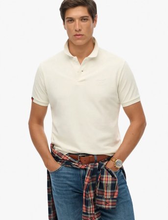Superdry Vint Destroy Polo - Cream - XL