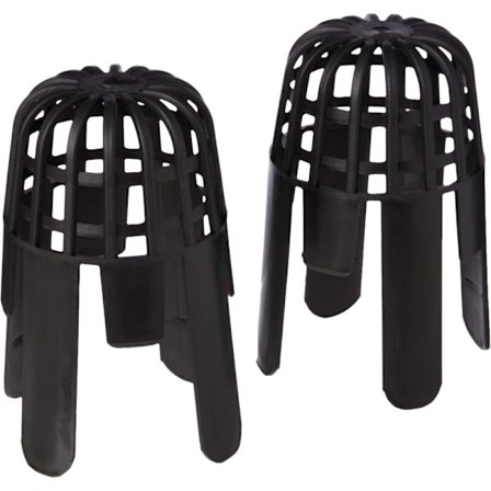 Paket med 2 stuprörsskydd/svarta utloppsskydd