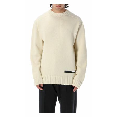 Oamc, Round-neck Knitwear Beige, Heren, Maat:M