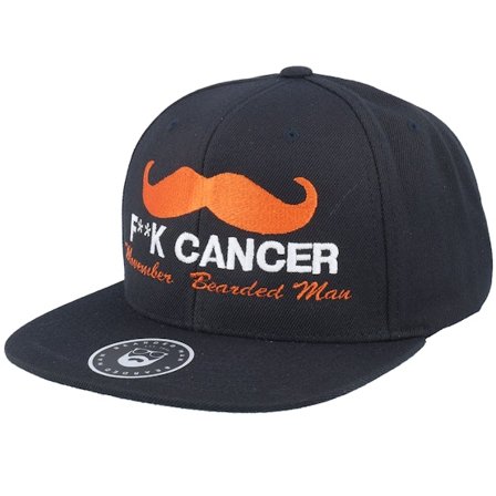Bearded Man - Zwart snapback Cap - Movember Black Snapback @ Hatstore