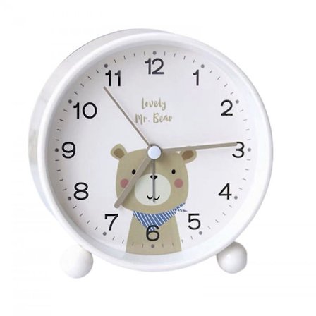 Børne tegneserie grafisk vækkeur Kreativ Sød student seng ur Møbler Skrivebordsdekoration Ur - hvid bjørn
