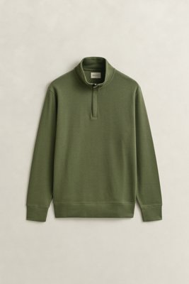 GANT - Sacker Rib Half-Zip Genser til herre dry herb green