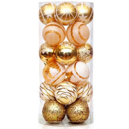 24 stk 6cm juledekorasjon juletreball hengende jul