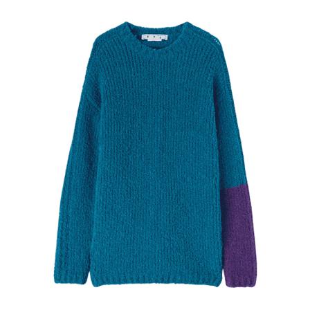 Off White, Round-neck Knitwear Niebieski, Mężczyzna, Rozmiar: S