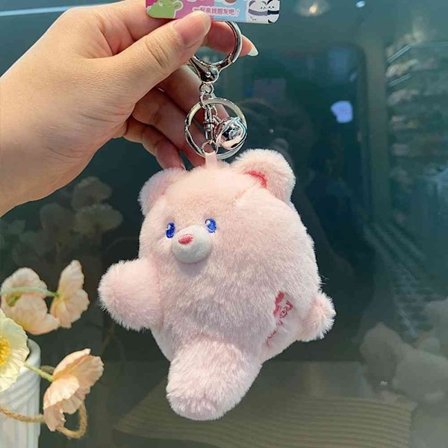 Bjørn Nøkkelring Plysj leke ROSA HØYRE