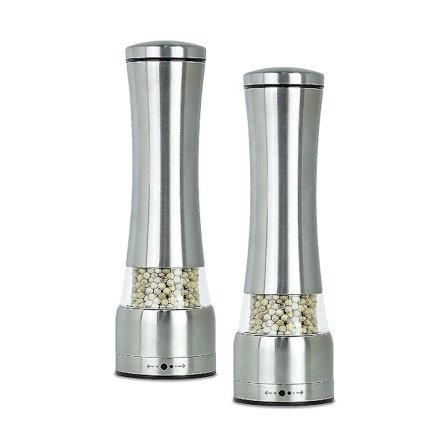 2 kpl Ruostumattomasta Teräksestä Suola- ja Pippurimylly, Säädettävä Karkea Ja Hieno Merisuolamylly & Pippurimylly