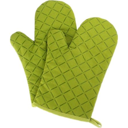 Premium Ovnhandsker med Anti-Slip (1 Par) Op til 240°C - Ekstremt Varmebestandig Silikon BBQ Handsker (Grøn)