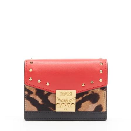 MCM Pre-owned, Pre-owned Leather crossbody-bags Rood, Dames, Maat:ONE Size,leer,leopard