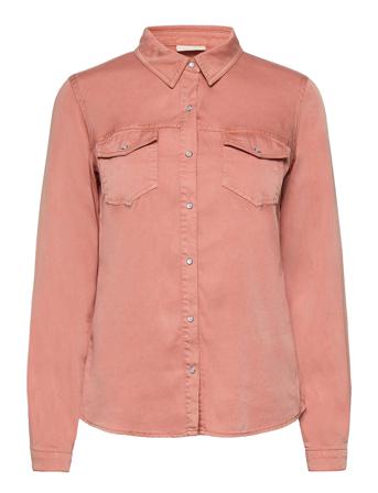 Vibista Denim Shirt/Su-Fav Långärmad Skjorta Rosa Vila