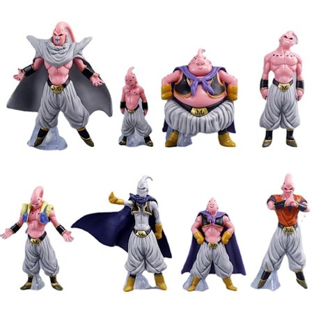 8 typer af små Buu figurer, Dragon Ball anime figurer, alle former for Majin Buu figurer, skrivebords pynt modeller