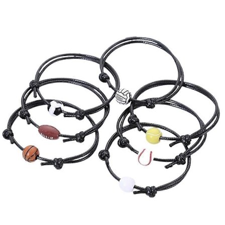 7 kpl Urheilupallo Rannekkeet Koripallo Jalkapallo Lentopallo Rugby Baseball Tennis Helmi Rannekkeet