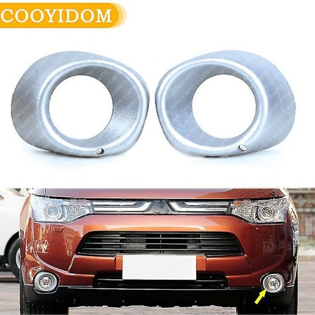 Auton etupuskurin sumuvalon suojus Mitsubishi Outlander 2013-2015 6400f059 6400f060 musta hopea etuvalon kehyssuojus