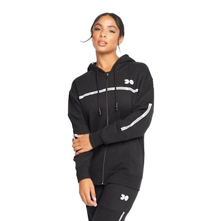 Crosshatch Dam/Dam Hoodie med hel dragkedja i fjäder vart