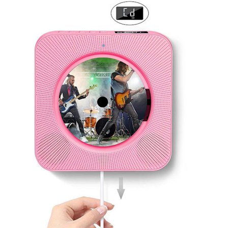 CD-spelare hängande Bluetooth hushåll dra tråd switch design engelska bärbar CD-spelare för hem skola rosa
