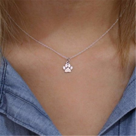 Halsband Smycken Silver Hund, Katt Tass Halsband, Husdjursminne Guld Tassavtryck Halsband
