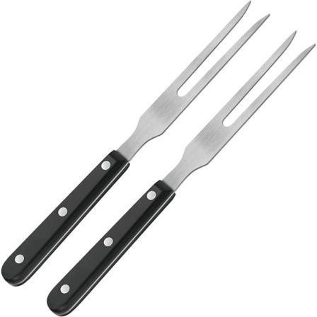 Galaxy 2 Snidade Gaffler Rustfrit Stål Kødsgaffel med Plastikhåndtag 10,6" BBQ Serveringsgaffel med Sort Håndtag"
