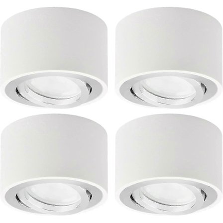 Säädettävä LED-kohdevalaisin 80x50mm, kattopintaan asennettava pyöreä valkoinen kattovalaisin, LED-alasvalo, 5W LED-moduuli sisältyy