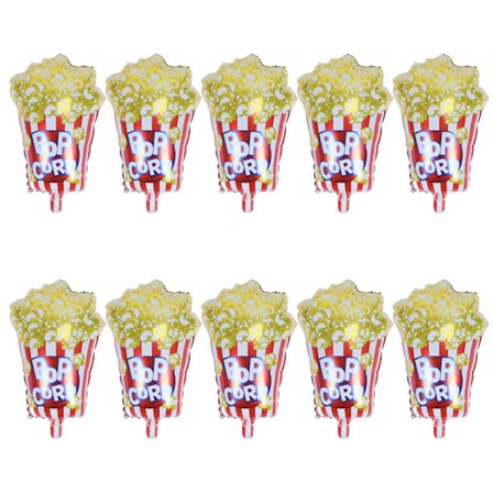 10 stk. Genanvendelige Popcorn Party Balloner Filmtema Aluminiumfolie Dekorationer