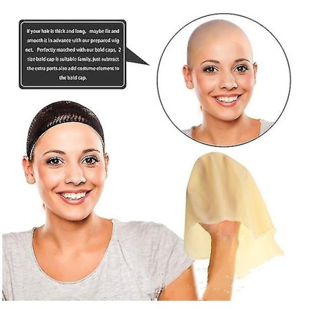 Skaldet hætte Latex Skaldet hætte til voksne Makeup Skaldet hoved paryk hætte kostume tilbehør
