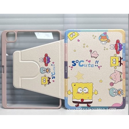 Fodral för iPad 2025 11/2022 10 O SvampBob Fyrkant roterande tecknad 30