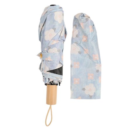 Blommönstrad Trefaldig Paraply Portabelt Vindtätt Hopfällbart Paraply för Utomhusresor Regn och UV-skydd