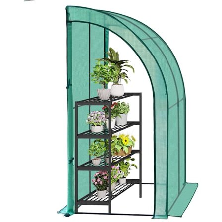 Rootz Premium Lean-to-drivhus - Havedrivhus - Udendørs drivhus - Rummeligt, holdbart, nemt at installere - 200 cm x 210 cm x 100 cm