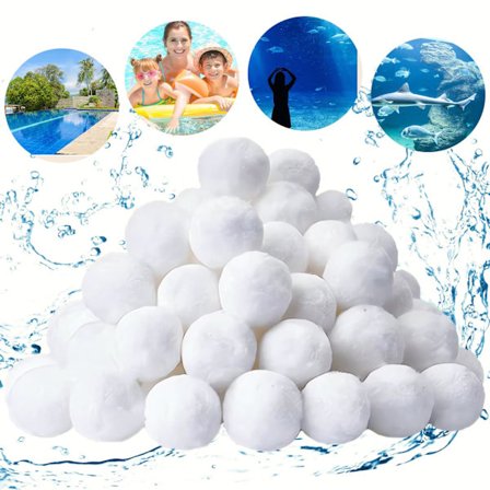 Pool filterkugler, 900g (erstatter 25 kg filtersand) til poolfiltreringssystemer, akvarier og poolrengøring.