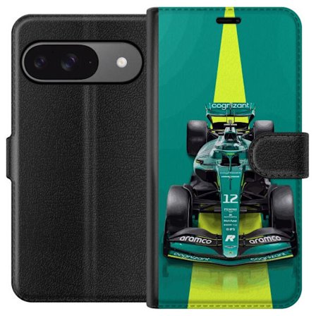 Kompatibel Tegnebogsetui til Google Google Pixel 9 Aston Martin Formel 1 bil i grønt racerkoncept med moderne studiostemning