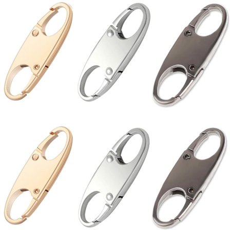 6 stk. glidelåsklemmer, CSLGDMAI glidelåsklemmer tyverisikre kan lage ryggsekklås, utendørs reiseklips, dobbel åpning snap S-kroker glidelåser trekk