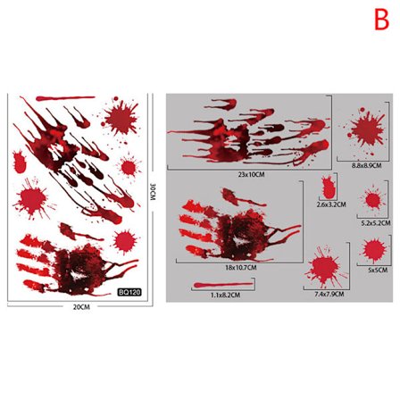 Halloween klistermärke Skräckblod Print klistermärken Glas hona