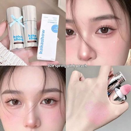 Kakashow 6 Färger Återfuktande Flytande Rouge Koreansk Vattenlätt Rouge Med Svampborsthuvud Ansiktsmakeup Kosmetisk Skönhet För Kvinnor