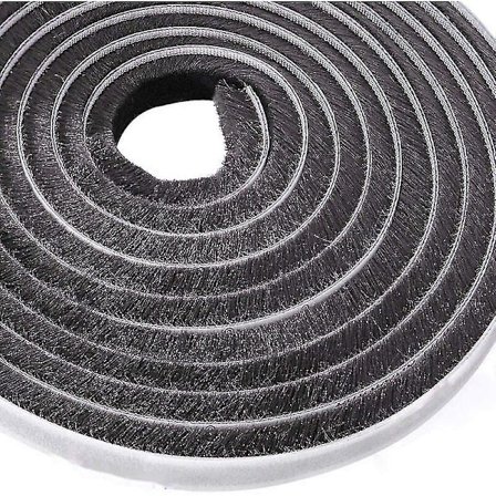 10m børstelist, vindtett og støvtett selvklebende tetningsbørste for bevegelige vinduer og dører, 9mm bredde x 9mm høyde (svart) Cisea