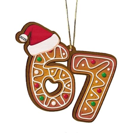 67 Meme Julekule 2D Akryl - Hjerne Råte Memes Seks Syv Julepynt Juledekor 2025