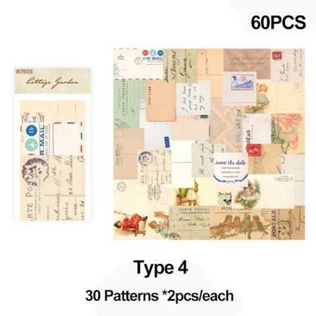 Mordely 60 st Scrapbook Material Papper Retro Blommor