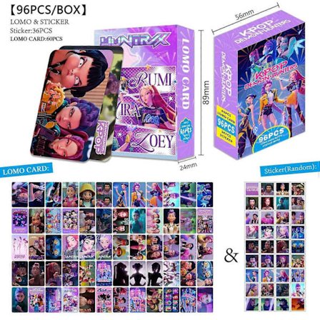 96 stk. Kpop Demon Hunters Anime LOMO-kort - Samlerpostkort og fotosett for fans