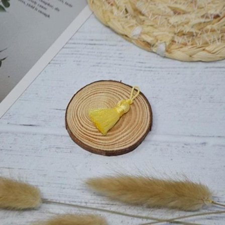 Satin pompom hänge - DIY graviditet bola - gul Gul