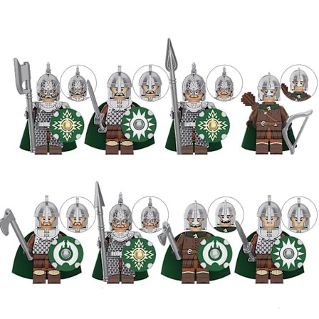 Middelalderlig Rohan Ridder Byggeklods Vagt Archer Kasteøkse Hånd Specialdel Til Indsættelse Byggeklods Legetøj Minifigur 8 stk