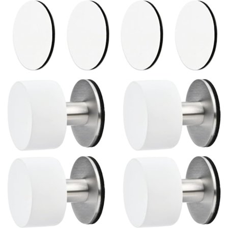 4-pack dörrstopp i rostfritt stål med klistermärken, självhäftande dörrstopp, för hem och kontor