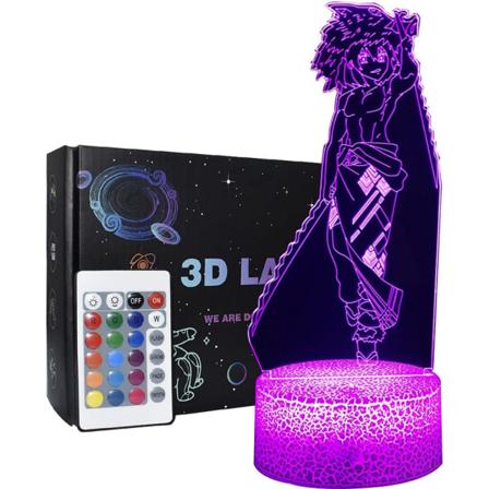 Kochou Shinobu 3D LED-lampa Anime nattlampa Touch Adjustme