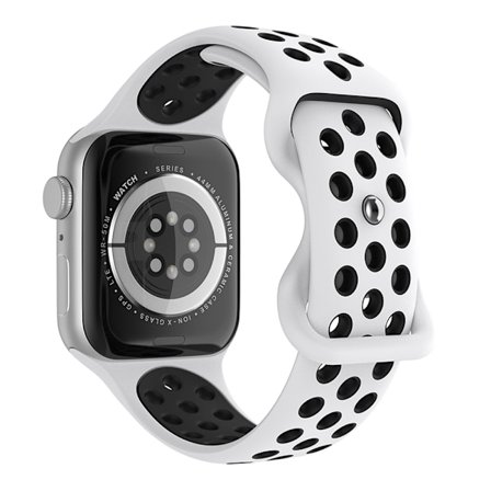 Sportarmband Dual-Color Apple Watch 42/41/40/38 mm (S/M) Vit/Svart