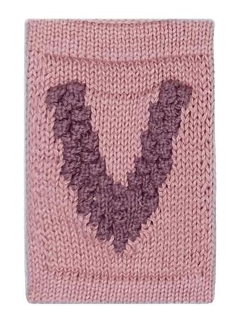 Knitted Letter V, Rose Home Kids Decor Decoration Accessories-details Pink Smallstuff