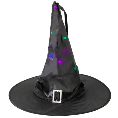 Heksehatt med LED-lys 38x35cm