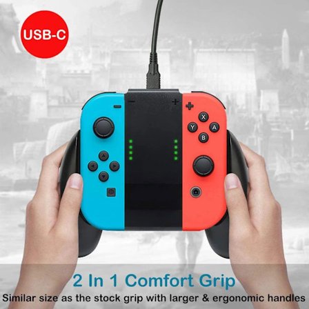 för Nintendo Switch Joy-Con Grip Handle Laddningsdocka